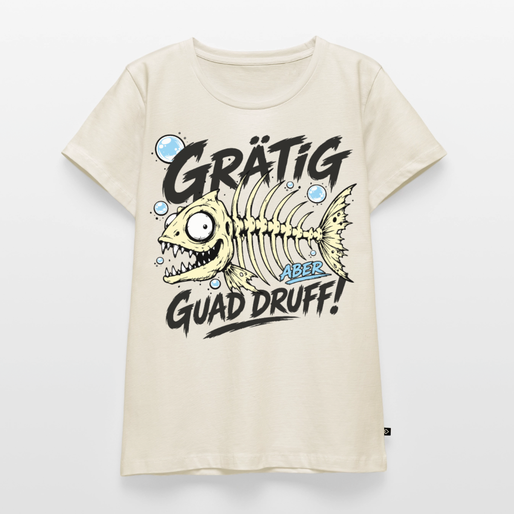 Fischskelett Grätig Design – Frauen Premium T-Shirt - Naturweiß