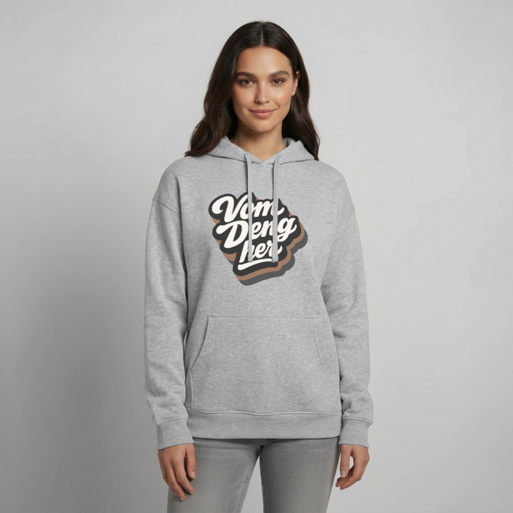 Vom Deng her Design – Oversized Unisex Hoodie - Grau meliert