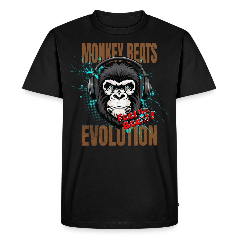 Monkey Beats Design – Männer Premium T-Shirt - Schwarz