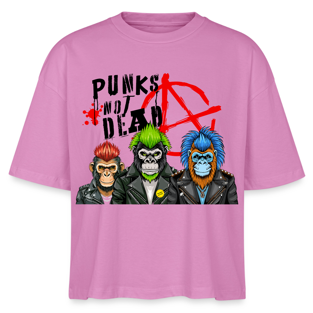 Punks Not Dead Design – Frauen Boxy Bio-T-Shirt - Pink