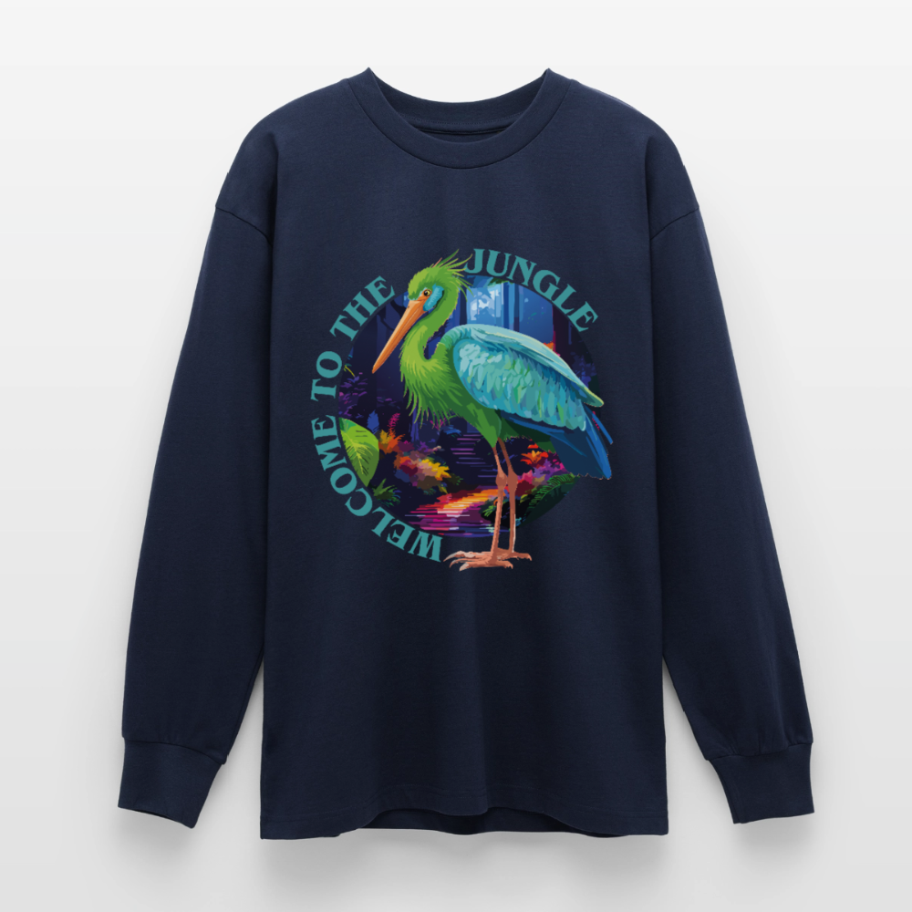 Jungle Design – Oversized Langarmshirt - Navy