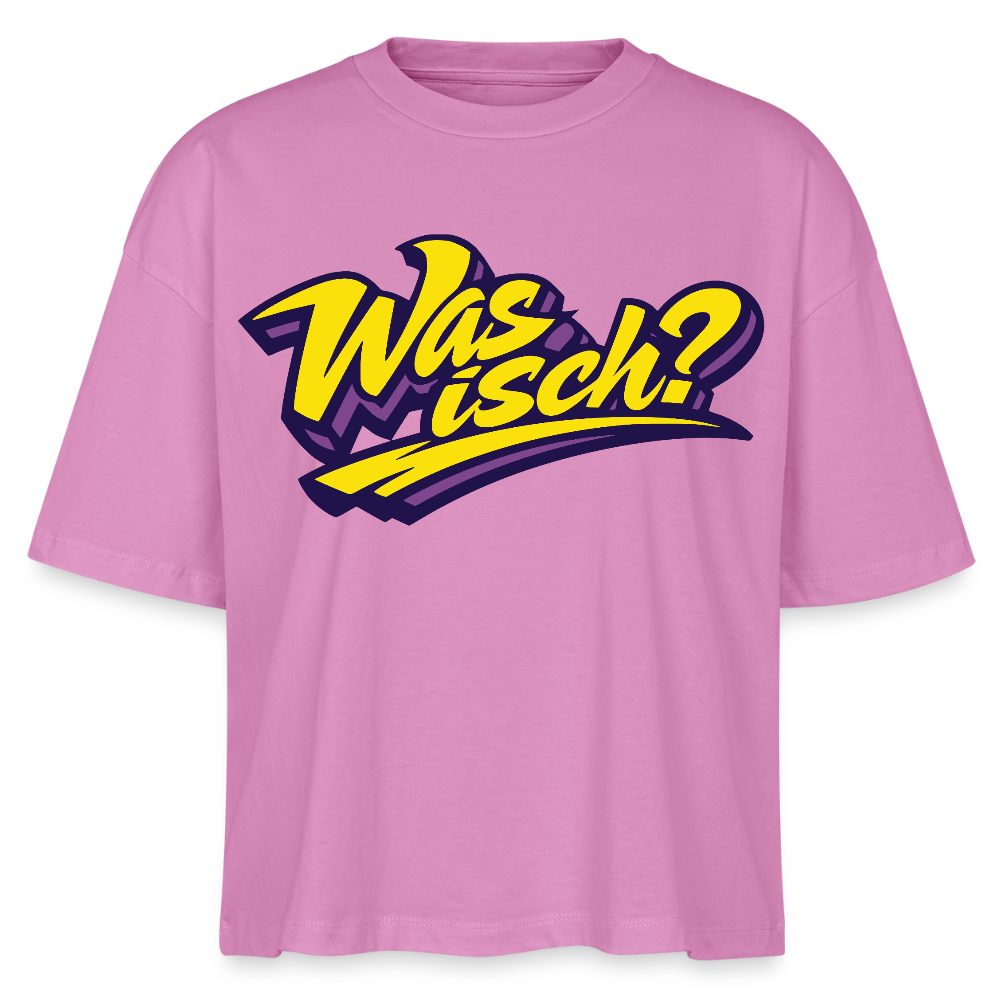 Was isch? Design – Frauen Boxy Bio-T-Shirt - Pink