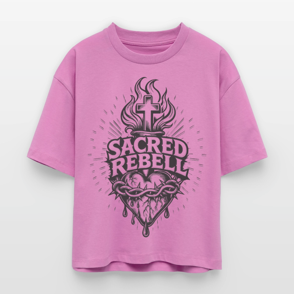 Sacred Rebell Design – Frauen Boxy Bio-T-Shirt - Pink