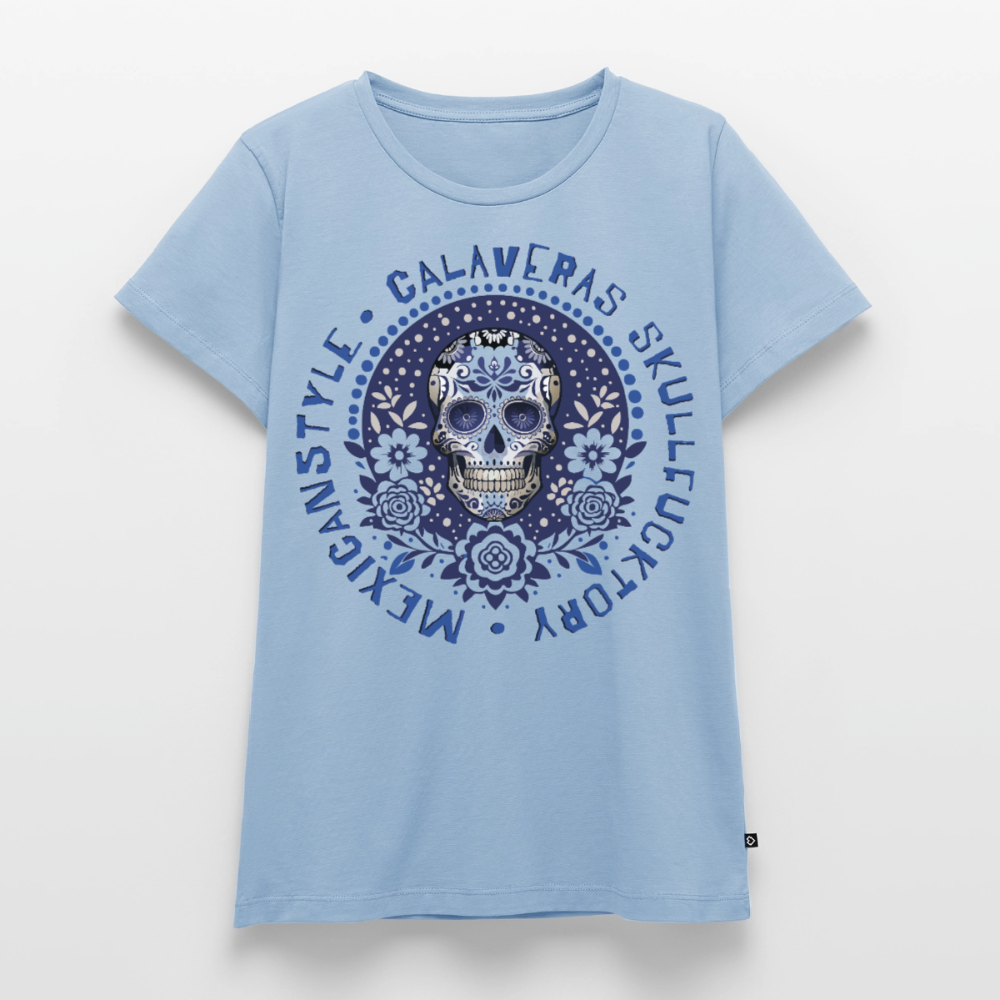 Sugar Skull Blau Design – Frauen Premium T-Shirt - Hellblau