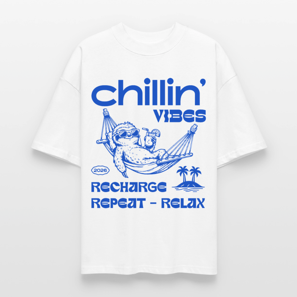 Chillin Vibes Design – Oversized Unisex Bio T-Shirt - Weiß