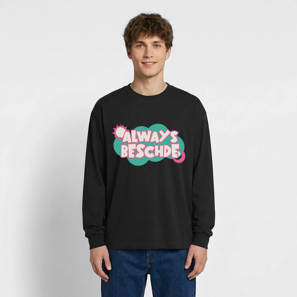 Always Beschied Design – Oversized Langarmshirt - Schwarz
