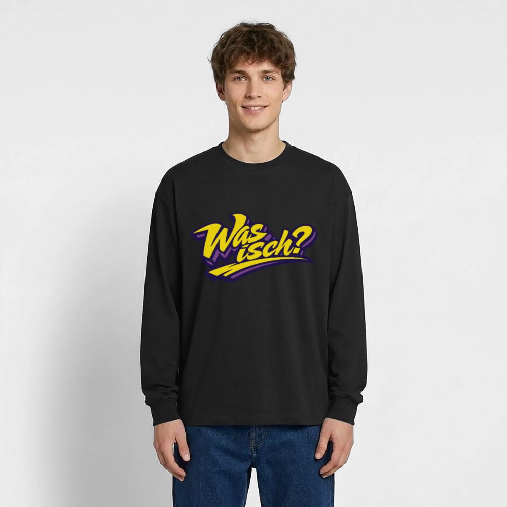Was isch? Design – Oversized Langarmshirt - Schwarz