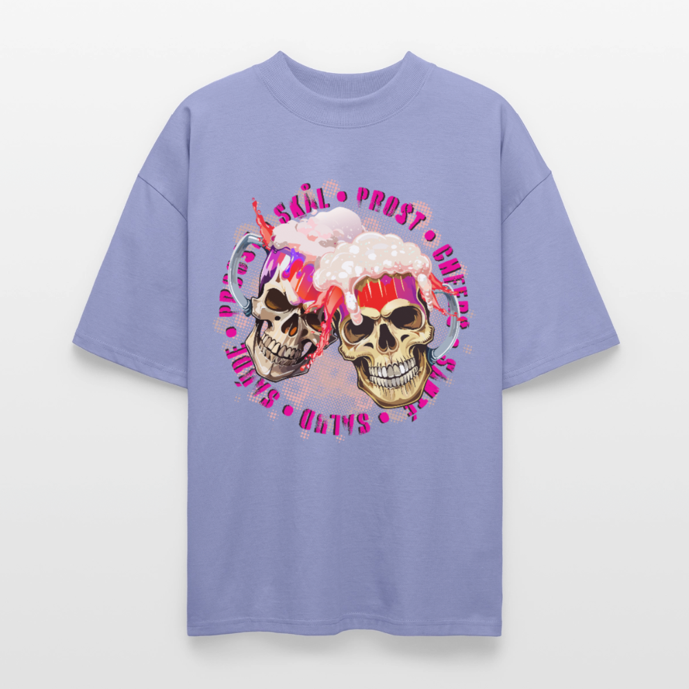 Party Skull Design Pink – Oversized Unisex Bio T-Shirt - Violett