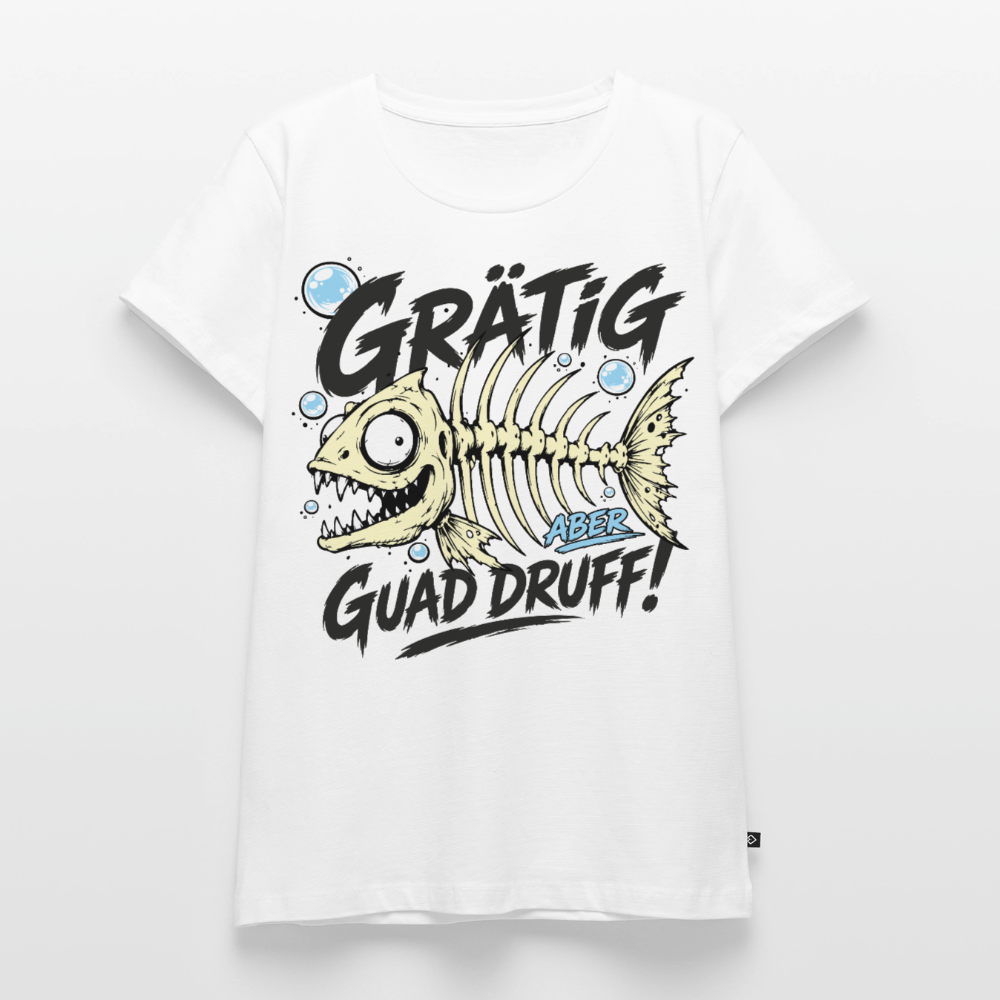 Fischskelett Grätig Design – Frauen Premium T-Shirt - Weiß