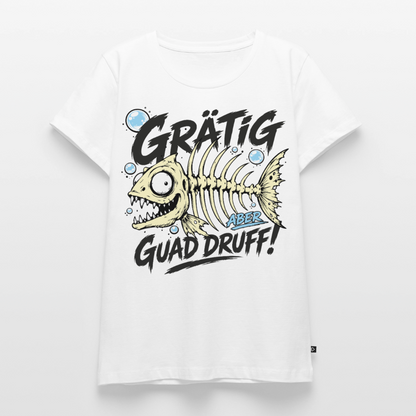 Fischskelett Grätig Design – Frauen Premium T-Shirt - Weiß