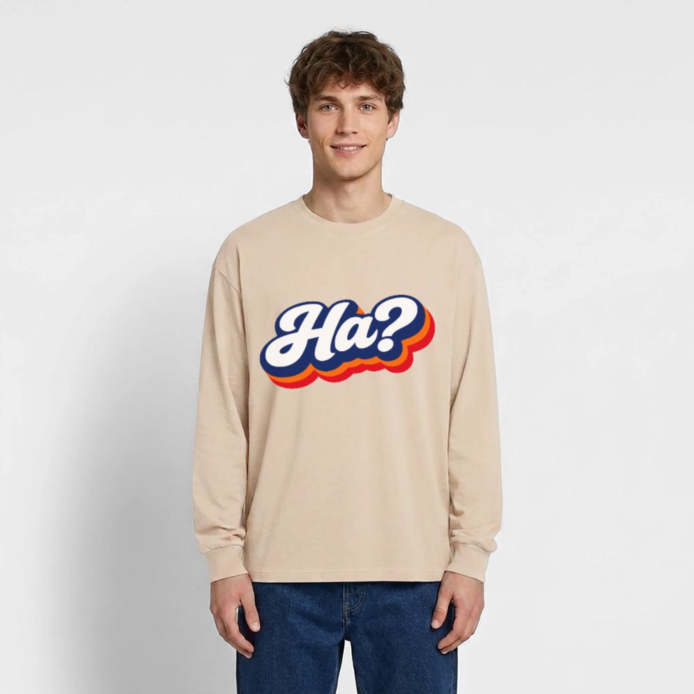 Ha? Design – Oversized Langarmshirt - Sand