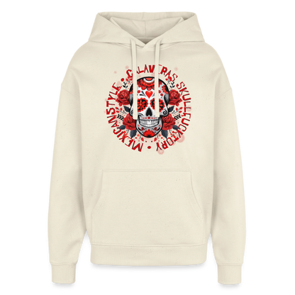 Sugar Skull Rosen Design - Oversized Unisex Hoodie - Natur