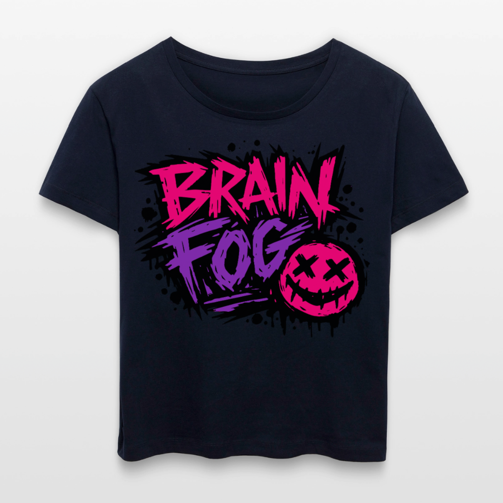 Brain Fog design – Rundhals Frauen Bio-T-Shirt - Navy