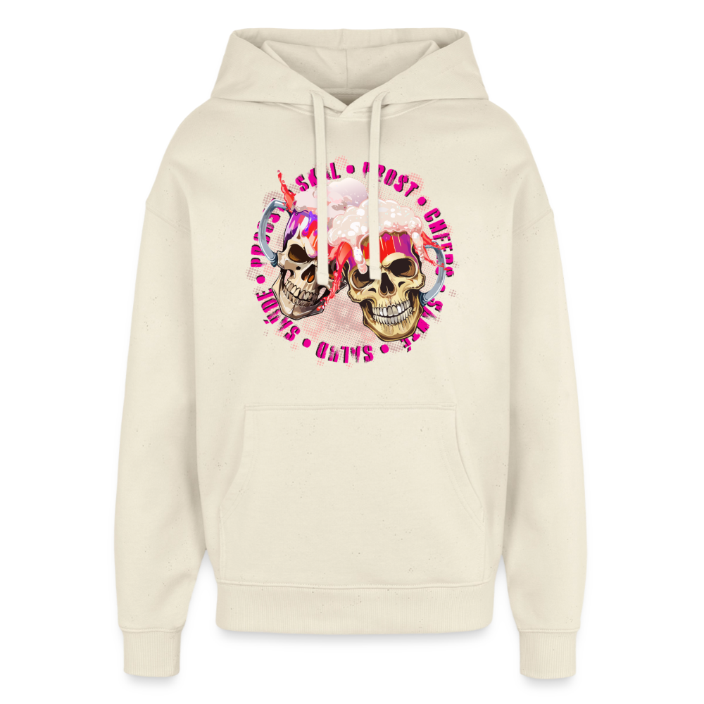 Party Skull Design Pink – Oversized Unisex Hoodie - Natur