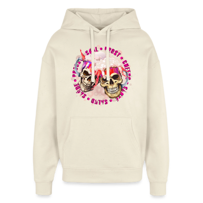 Party Skull Design Pink – Oversized Unisex Hoodie - Natur