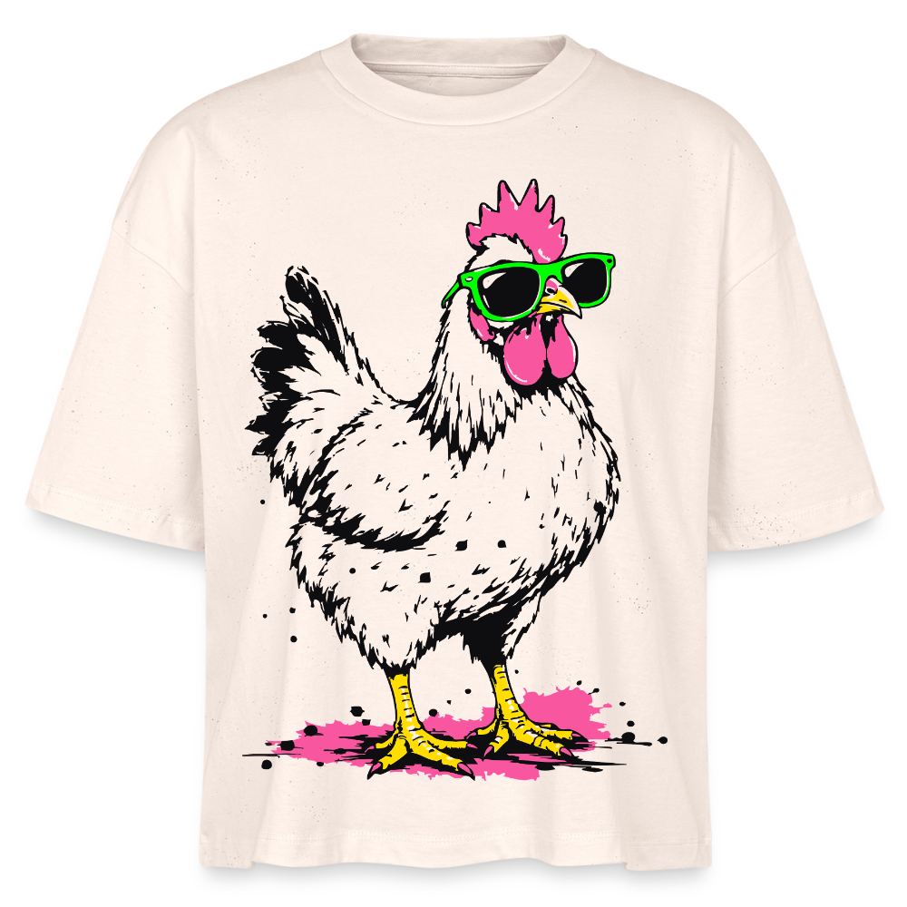 Street Chicken Design – Frauen Boxy Bio-T-Shirt - Natur