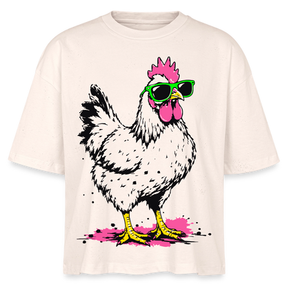 Street Chicken Design – Frauen Boxy Bio-T-Shirt - Natur