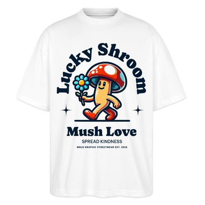 Lucky Shroom Design – Oversized Unisex Bio T-Shirt - Weiß