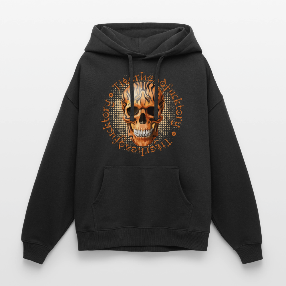 Tiger Skull Design – Oversized Unisex Hoodie - Schwarz