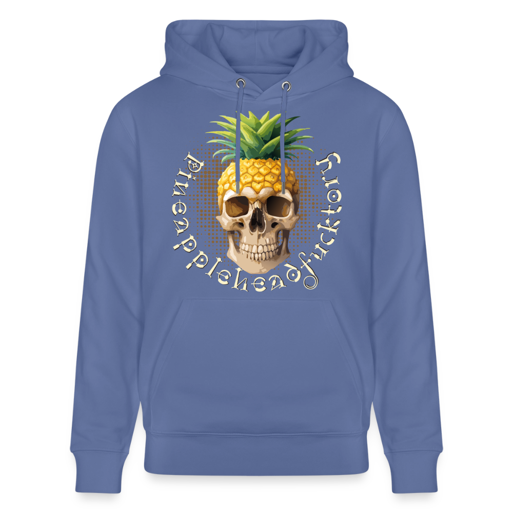 Pineapple Skull Design - Unisex Bio-Hoodie - Blau