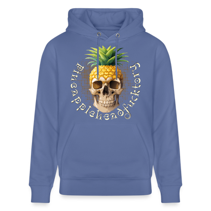 Pineapple Skull Design - Unisex Bio-Hoodie - Blau