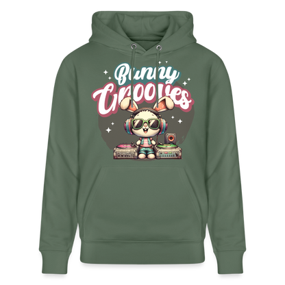 Bunny Grooves Design – Unisex Bio-Hoodie - Tanngrün