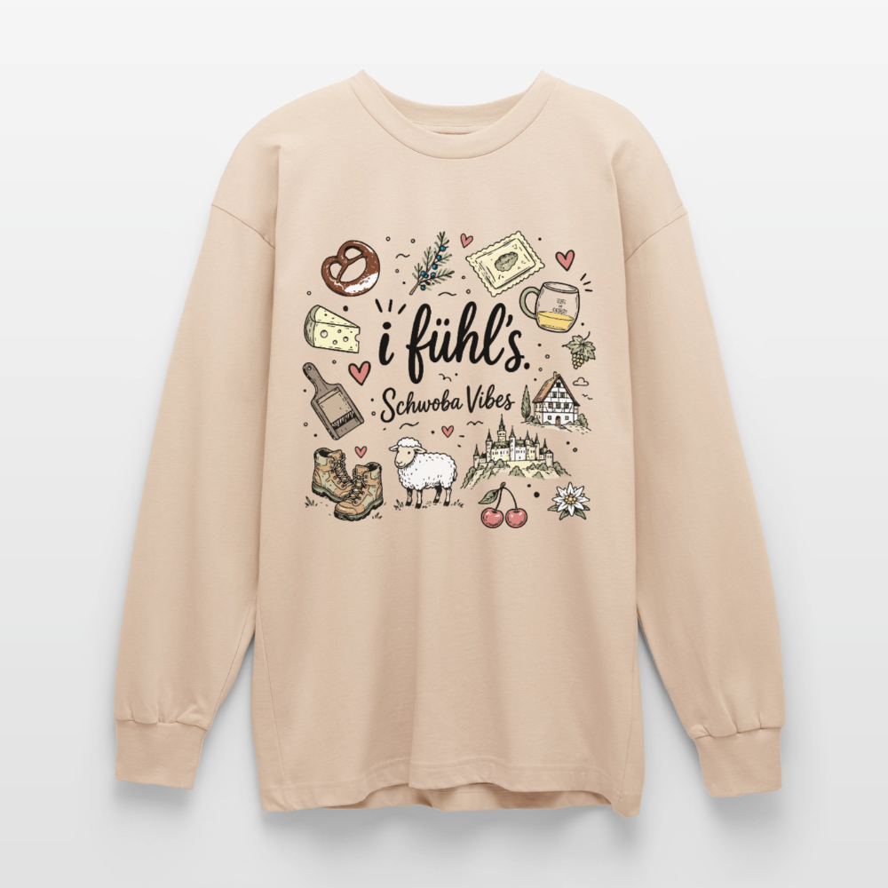 Alb Liebe Design – Oversized Langarmshirt - Sand
