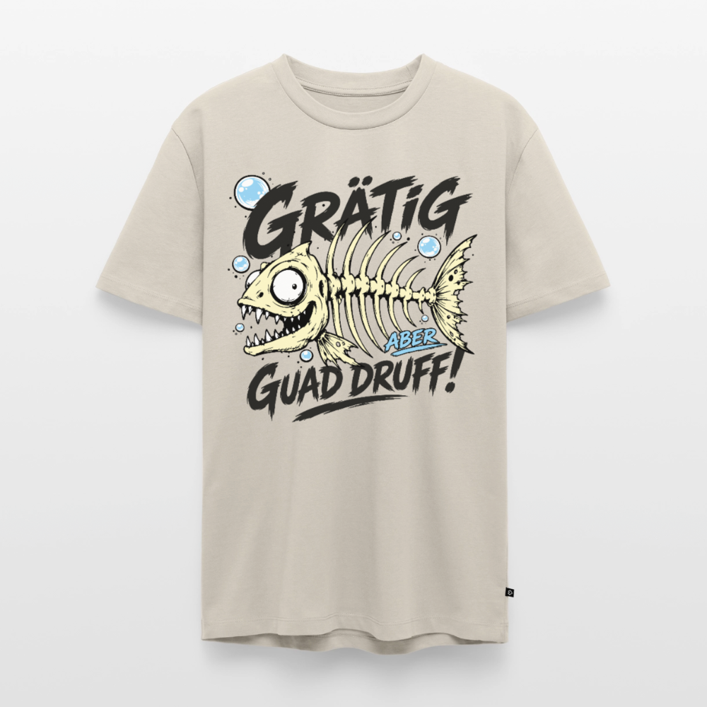 Fischskelett Grätig Design – Männer Premium T-Shirt - Beige