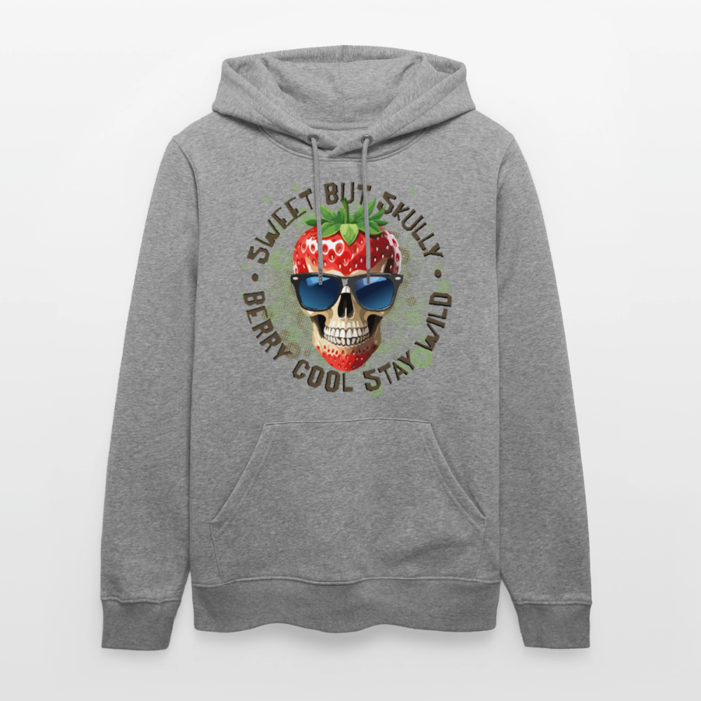 Strawberry Skull Design – Unisex Bio-Hoodie - Hellgrau marmoriert
