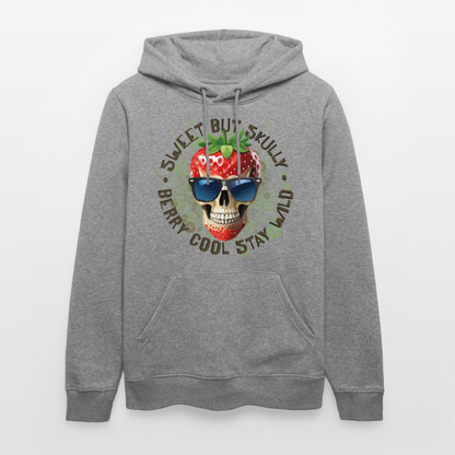 Strawberry Skull Design – Unisex Bio-Hoodie - Hellgrau marmoriert