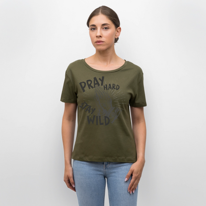 Play Hard Design –  Rundhals Frauen Bio-T-Shirt - Khaki