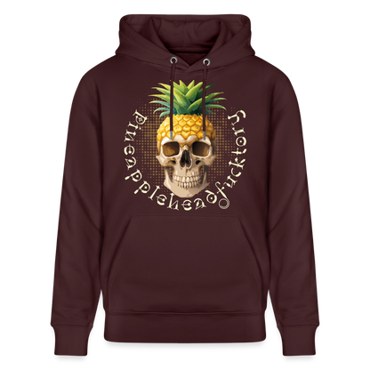 Pineapple Skull Design - Unisex Bio-Hoodie - Maroon