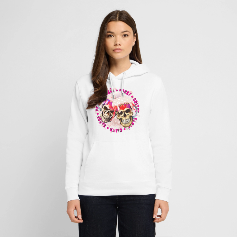 Party Skull Design Pink – Unisex Bio-Hoodie - Weiß