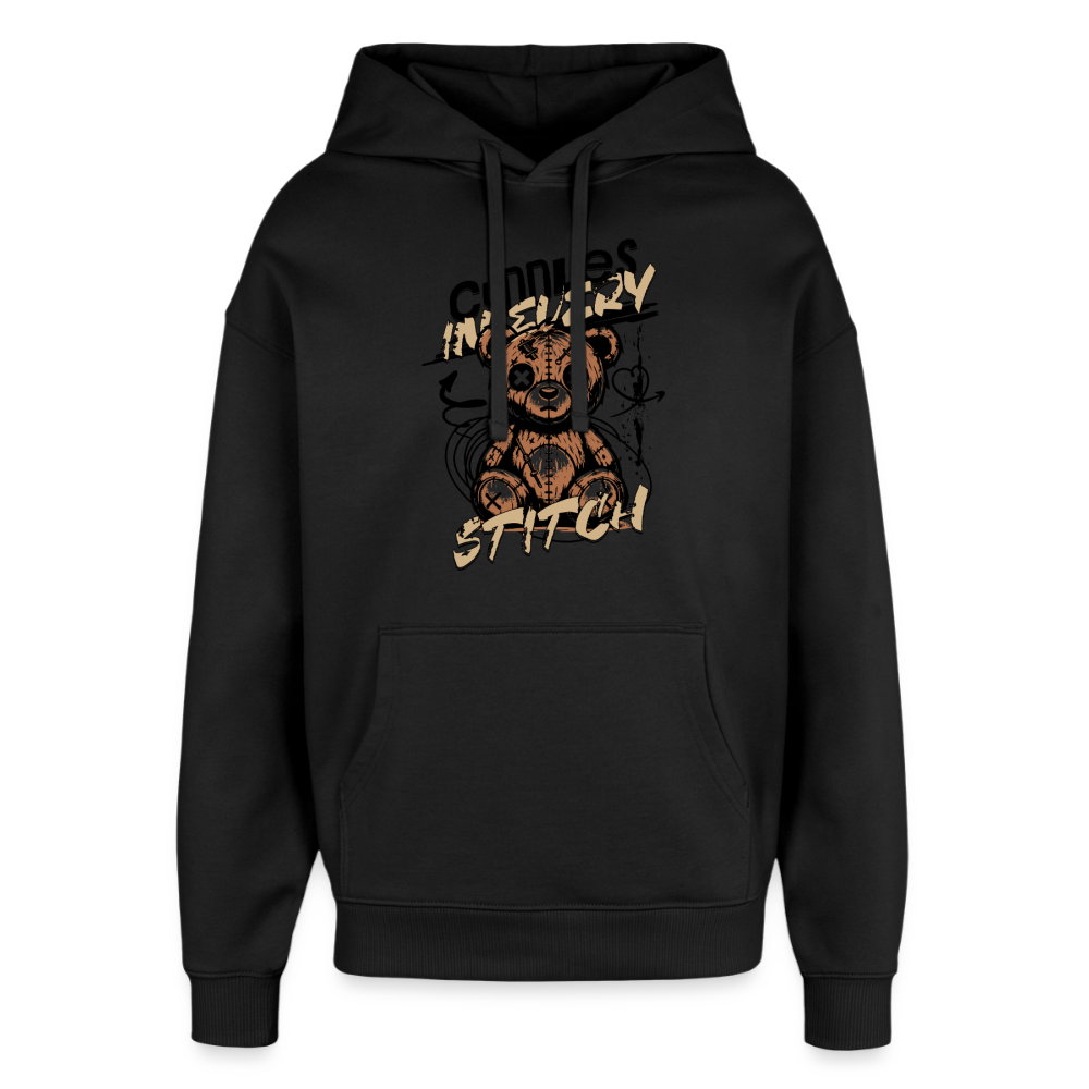 Bear Design – Oversized Unisex Hoodie - Schwarz