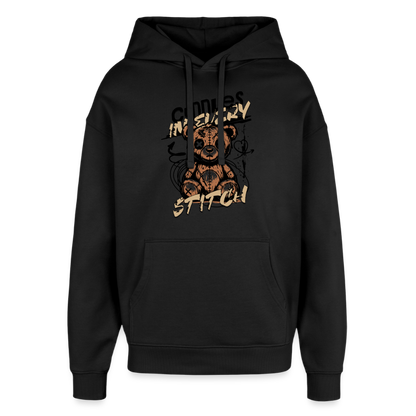Bear Design – Oversized Unisex Hoodie - Schwarz