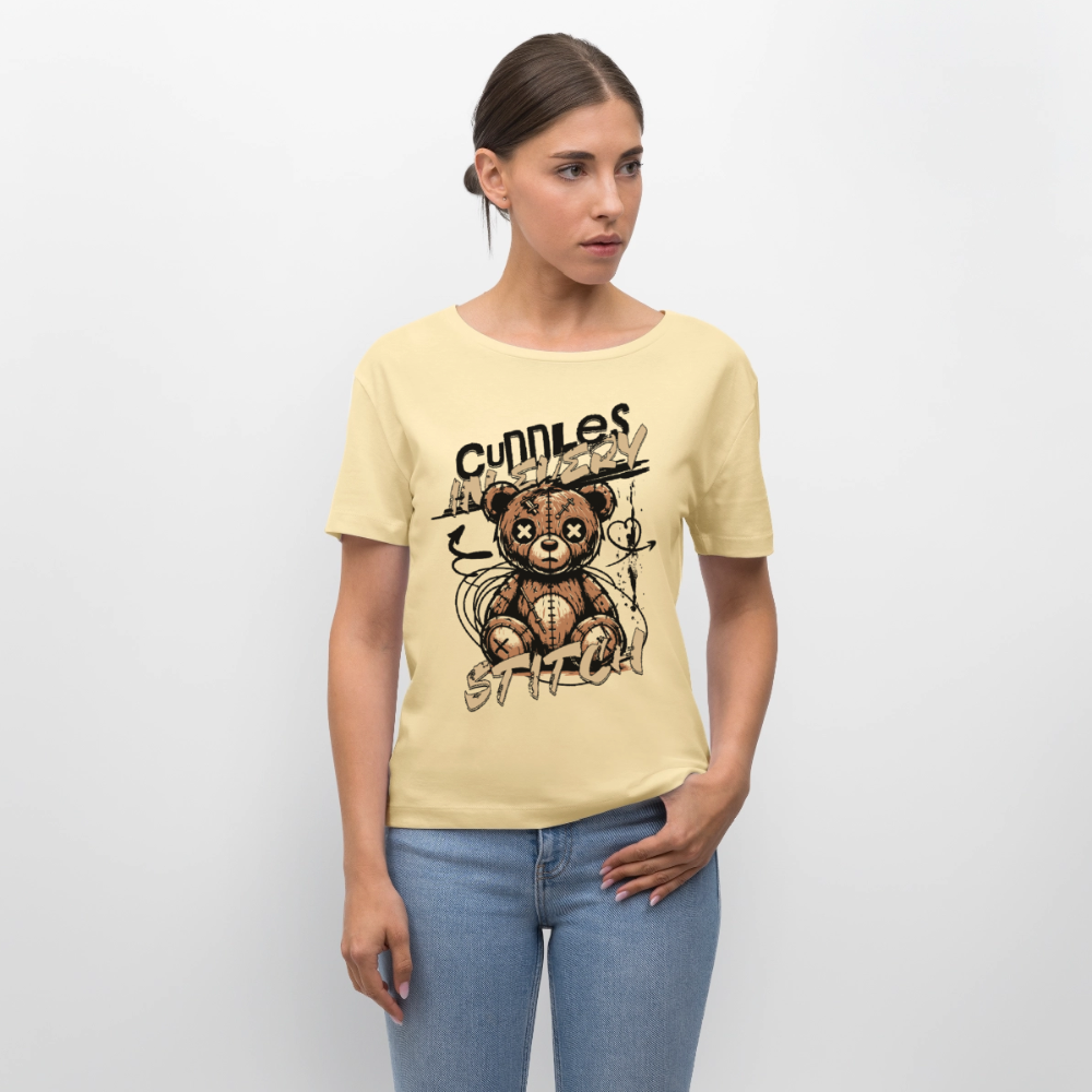 Bear Design – Rundhals Frauen Bio-T-Shirt - Creme