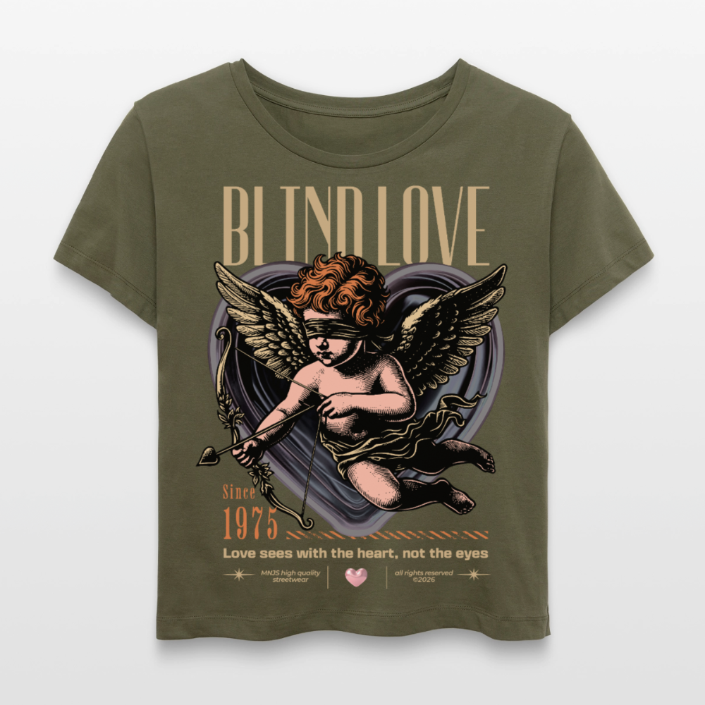 Blind Love Design – Rundhals Frauen Bio-T-Shirt - Khaki