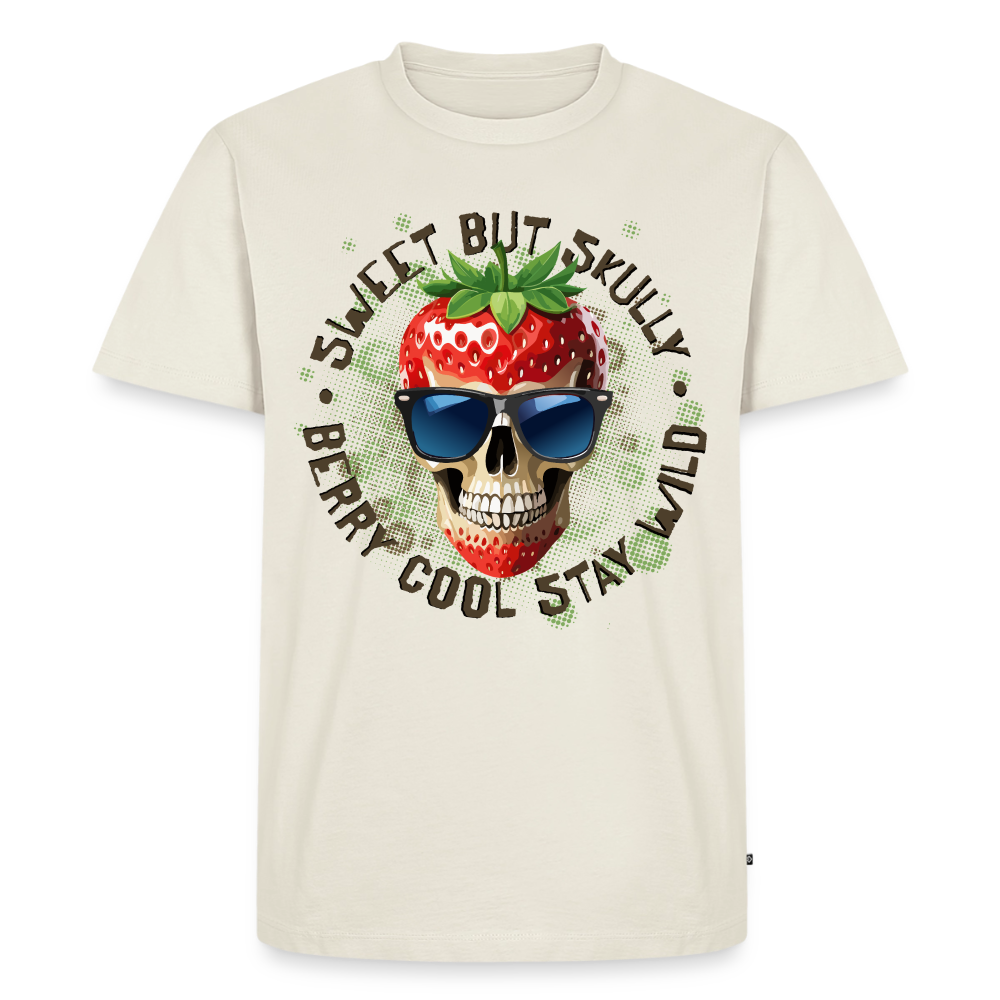 Strawberry Skull Design – Männer Premium T-Shirt - Naturweiß