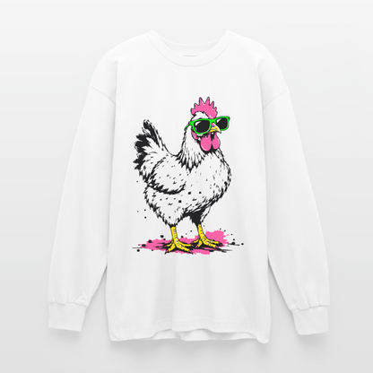 street Chicken Design – Oversized Langarmshirt - Weiß