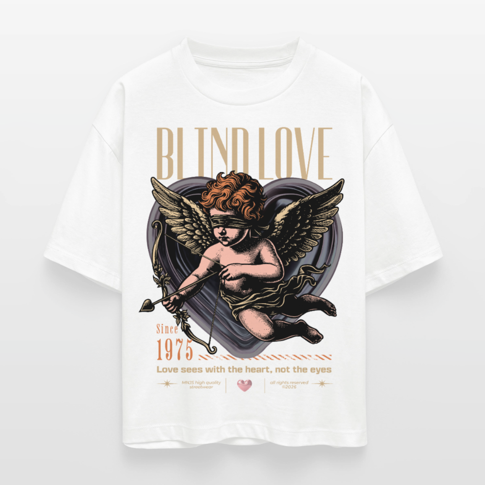 Blind Love Design – Frauen Boxy Bio-T-Shirt - Weiß