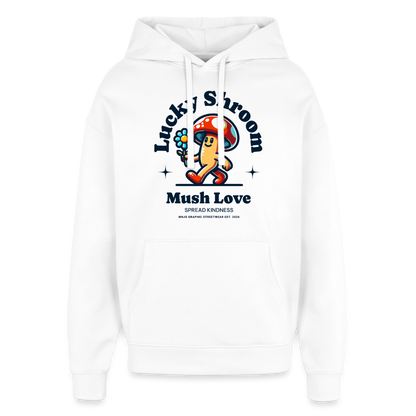 Lucky Shroom Design – Oversized Unisex Hoodie - Weiß