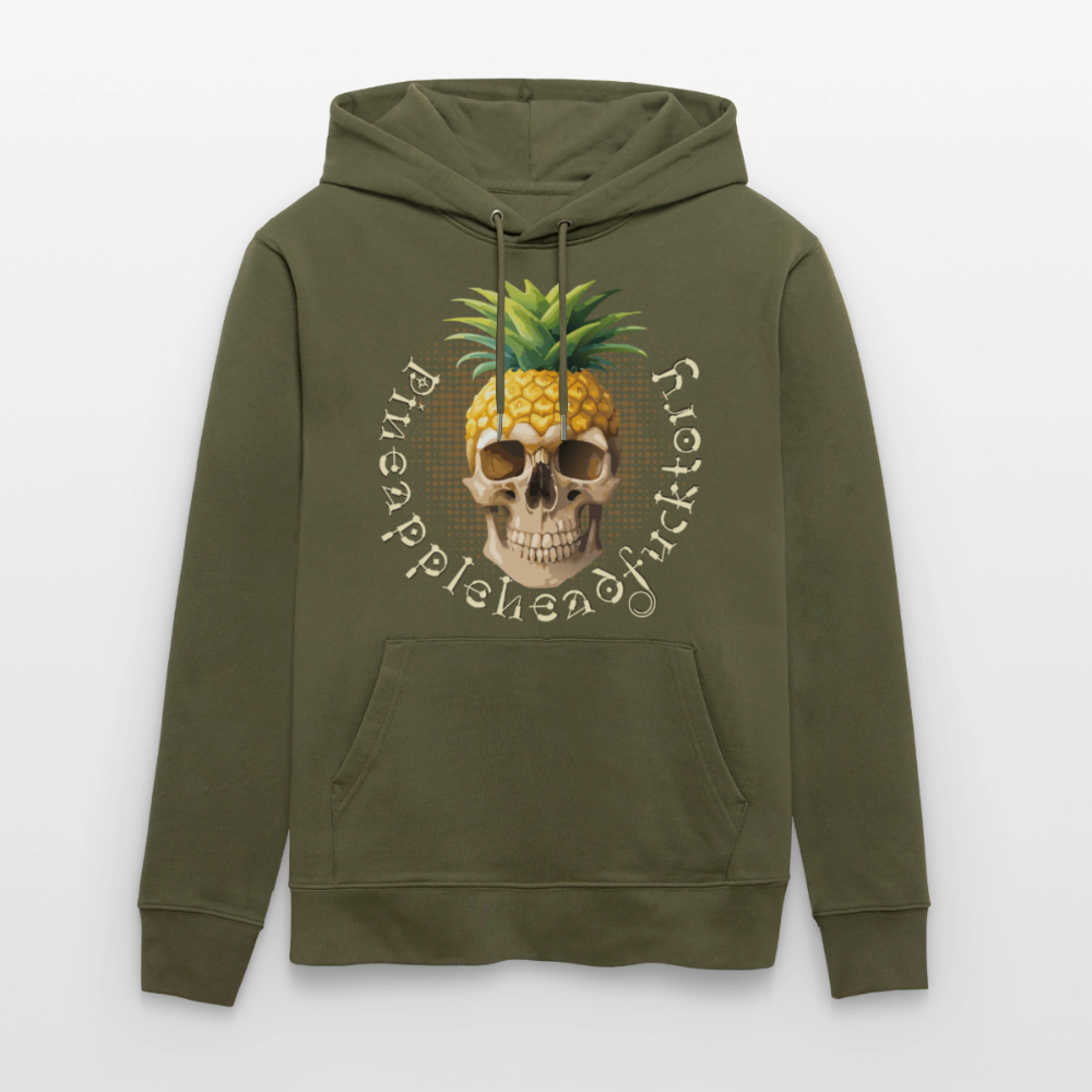 Pineapple Skull Design - Unisex Bio-Hoodie - Khaki Grün