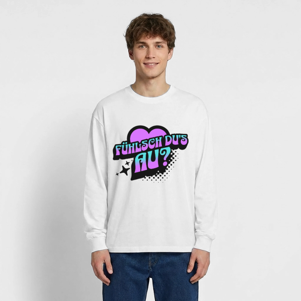 Fühlsch du‘s au Design – Oversized Langarmshirt - Weiß