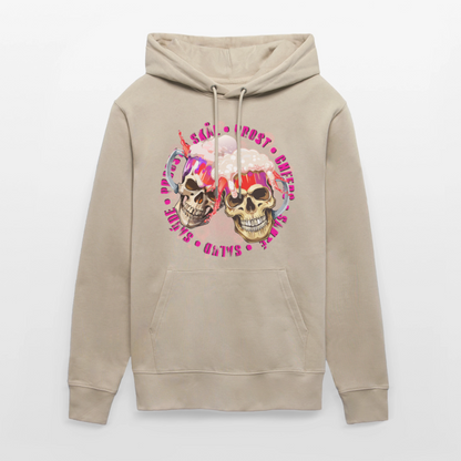 Party Skull Design Pink – Unisex Bio-Hoodie - Beige
