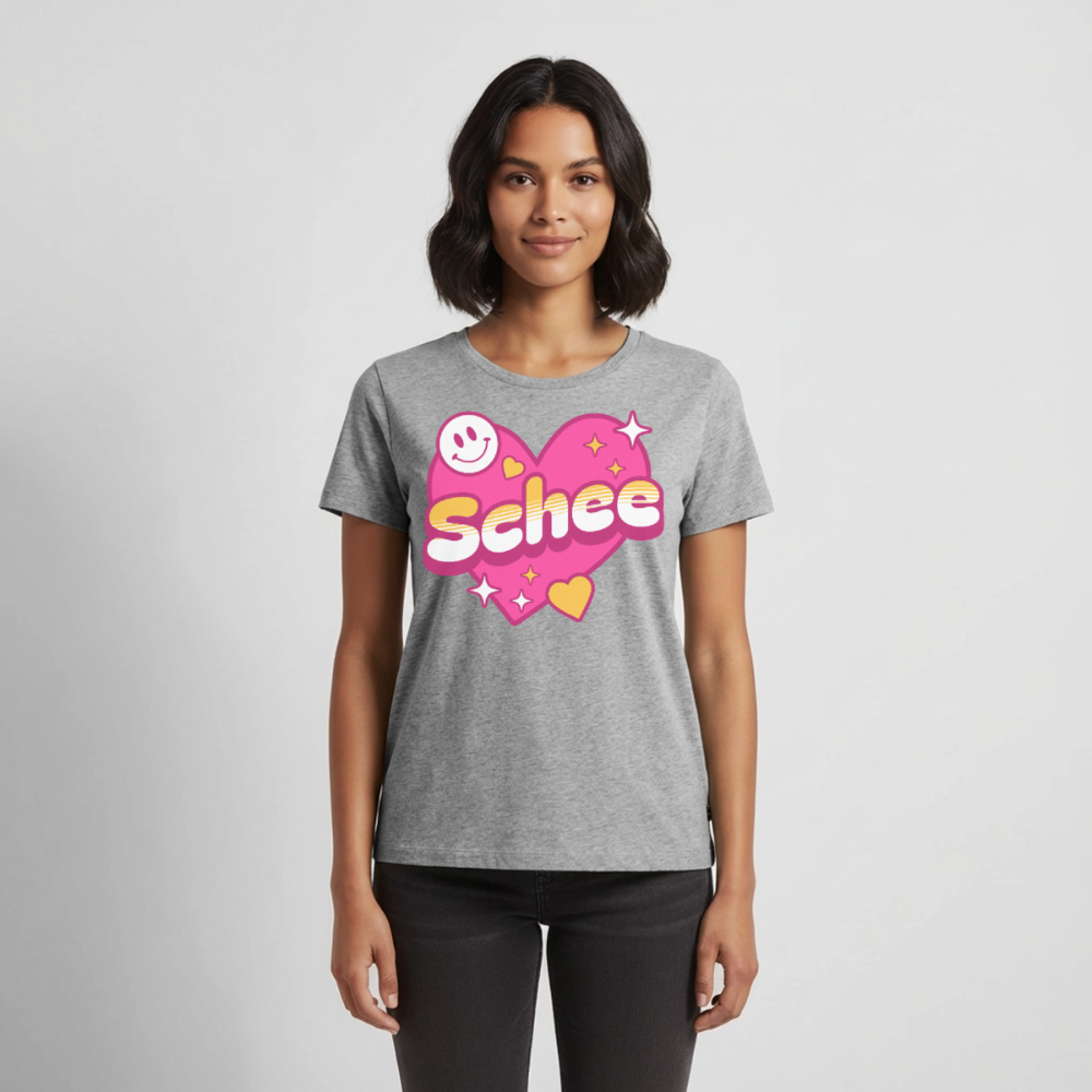 Schee Design – Frauen Premium T-Shirt - Grau meliert