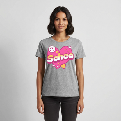 Schee Design – Frauen Premium T-Shirt - Grau meliert