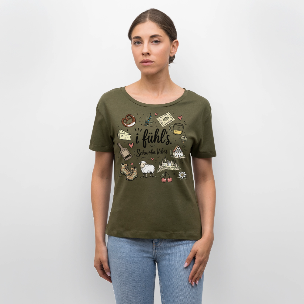 Rundhals Frauen Bio-T-Shirt - Khaki