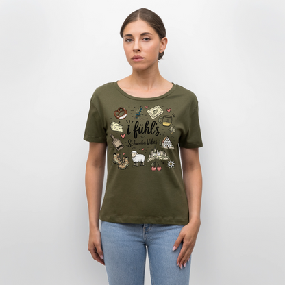 Rundhals Frauen Bio-T-Shirt - Khaki