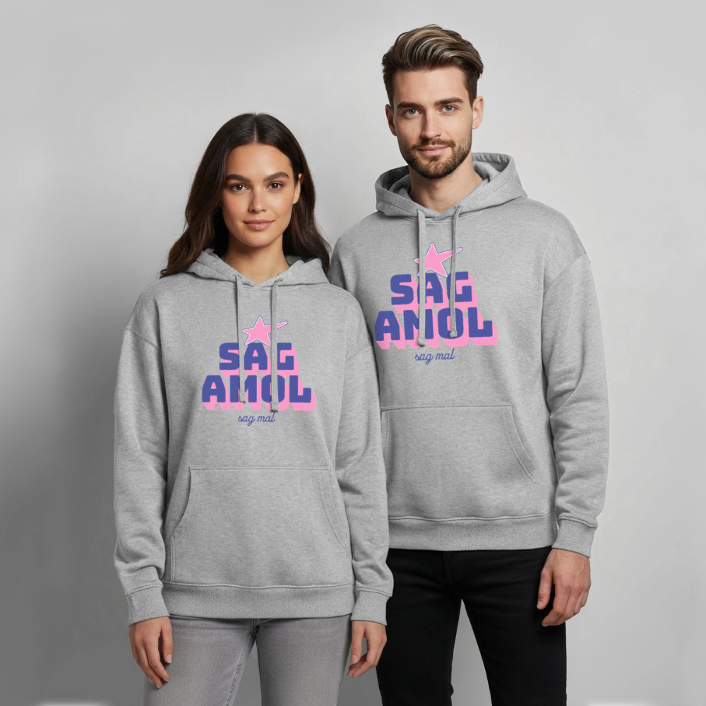 Sagamol Design – Oversized Unisex Hoodie - Grau meliert