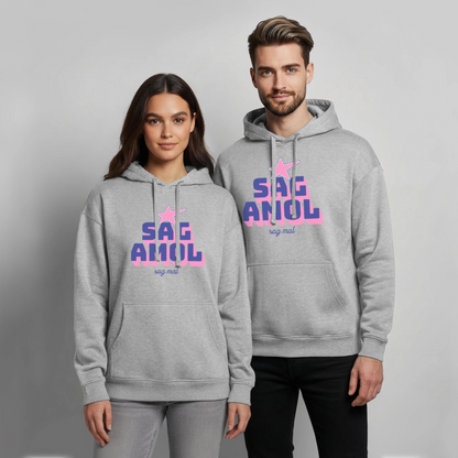 Sagamol Design – Oversized Unisex Hoodie - Grau meliert